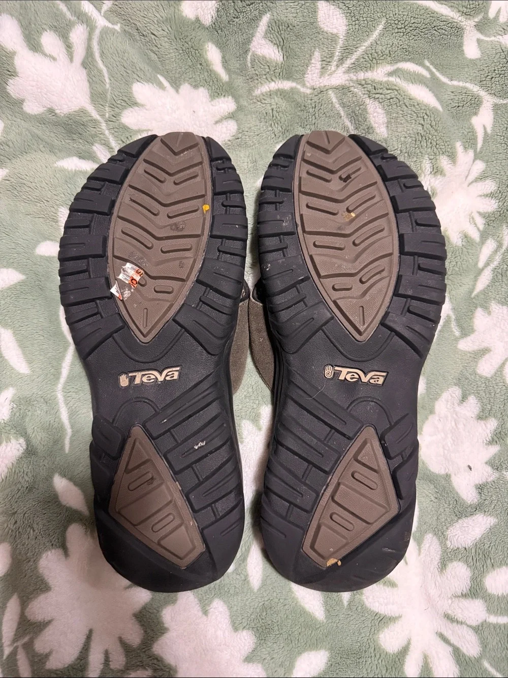Teva Men’s Black Footbed with Brown Suede Strap Flip Flops